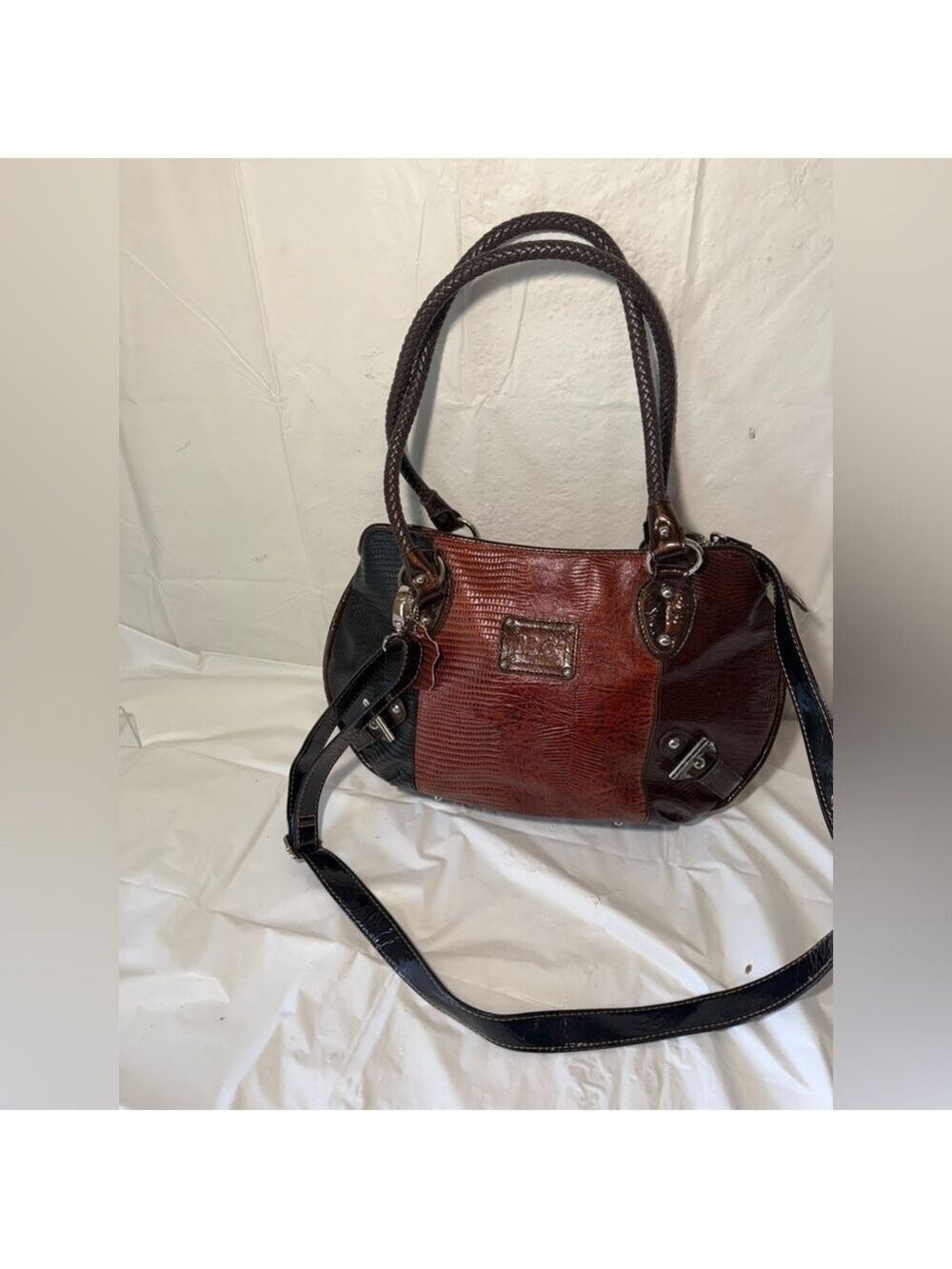 MADIE CLARE Croc Embossed Melbourne satchel crossbody